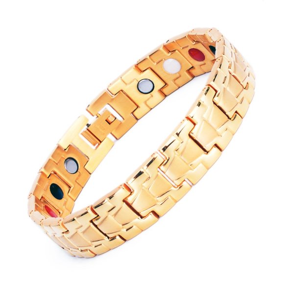 New! Energy Bracelet Stainless Steel Titanium Gold Tungsten Magnetic - Picture 1 of 6